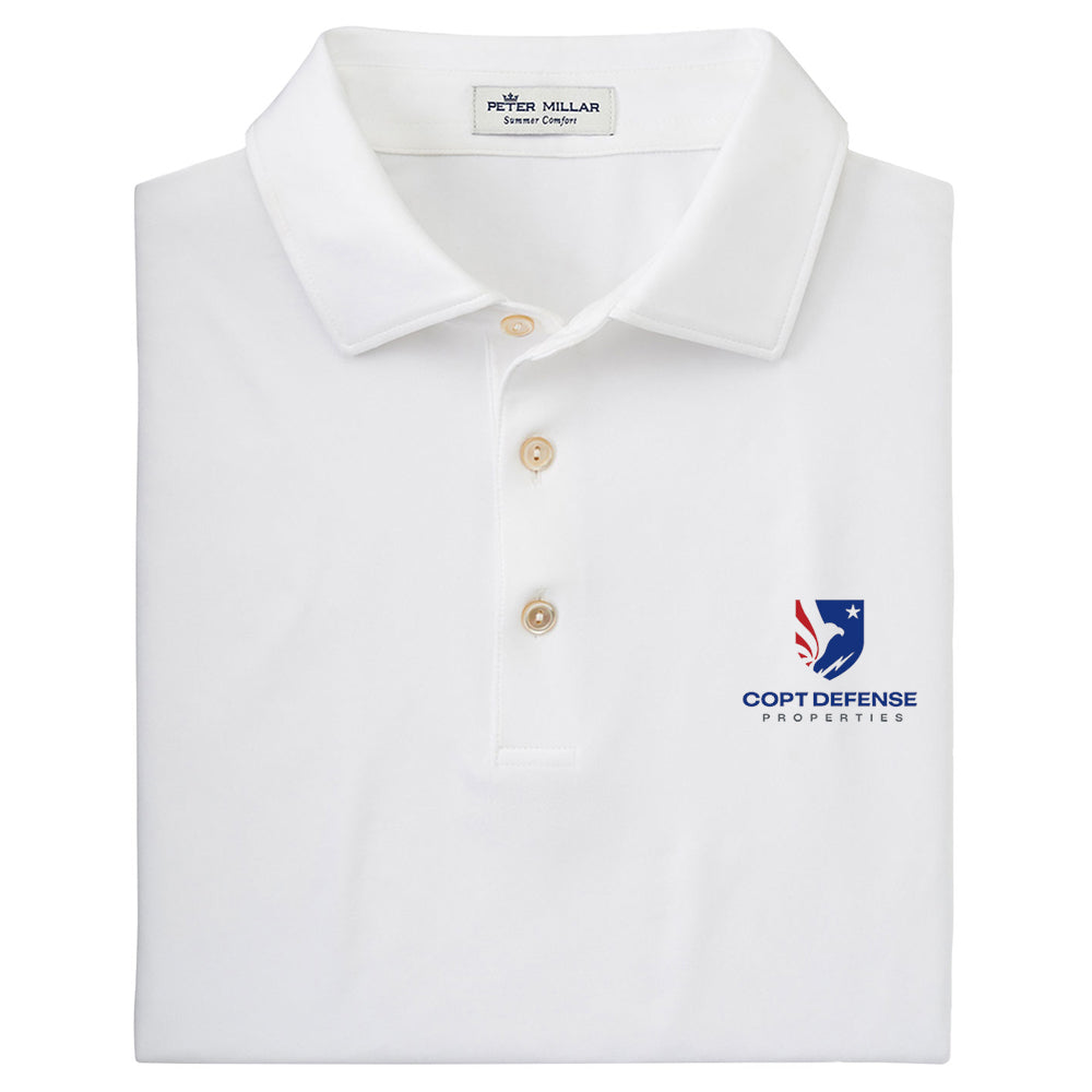 CDP Peter Millar Mens Solid Performace Polo (White)