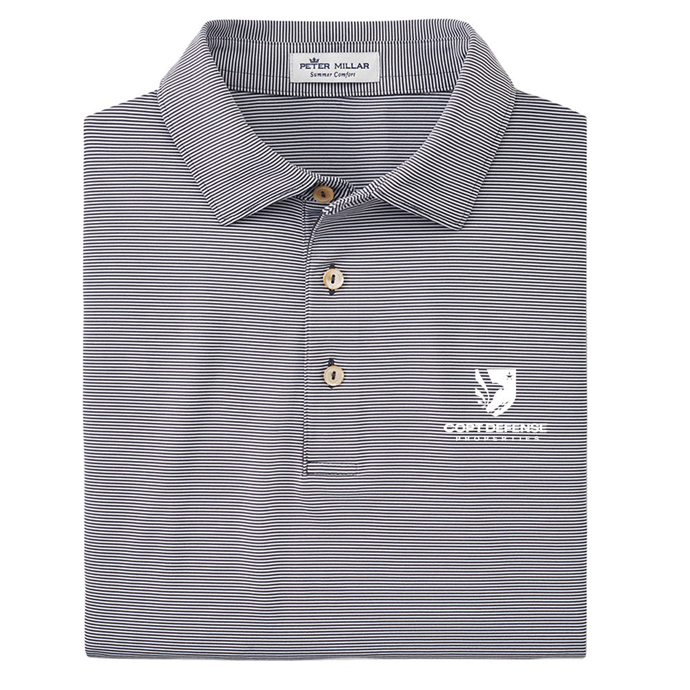 CDP Peter Millar Mens Jubilee Stripped Polo (Iron)
