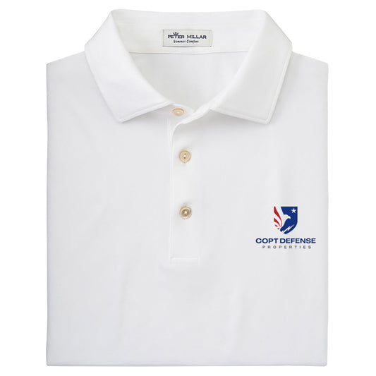 CDP Peter Millar Mens Solid Performace Polo (White)