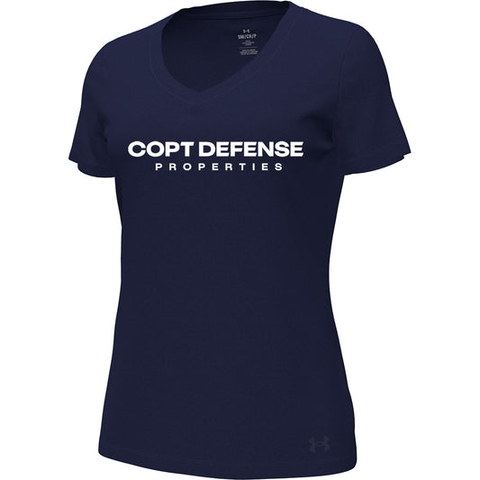 CDP Womens Under Armour Performance Cotton Vneck Tee (navy)