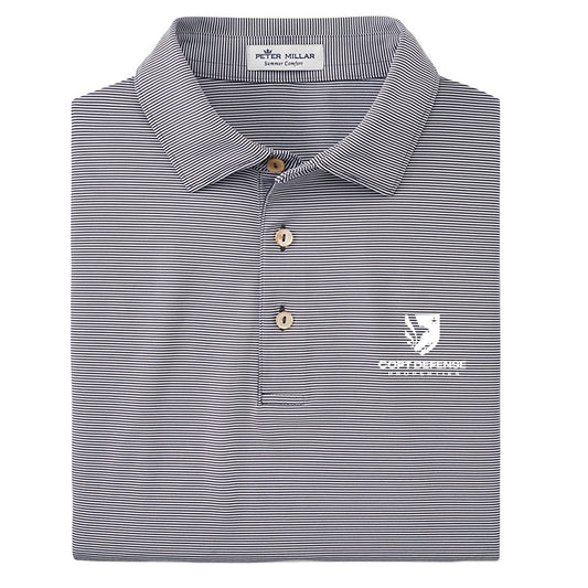 CDP Peter Millar Mens Jubilee Stripped Polo (Iron)